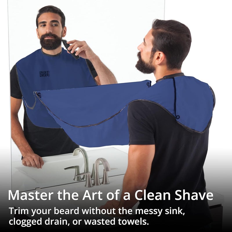 BEARD KING Beard Bib Apron - As Seen on Shark Tank – Gifts for Him, Stocking Stuffers for Men, Mens Gift, Blue - Image 2